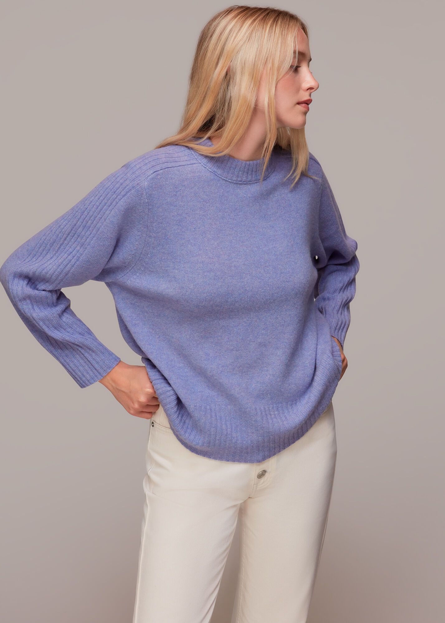 Lilac Boyfriend Wool Sweater WHISTLES