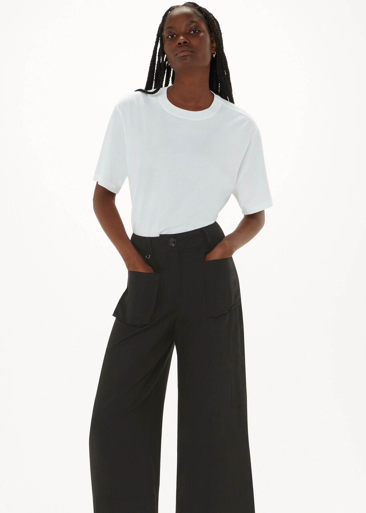 Black Fluid Crop Trouser, WHISTLES