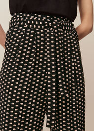 Elephant Print Crepe Trouser Black/Multi