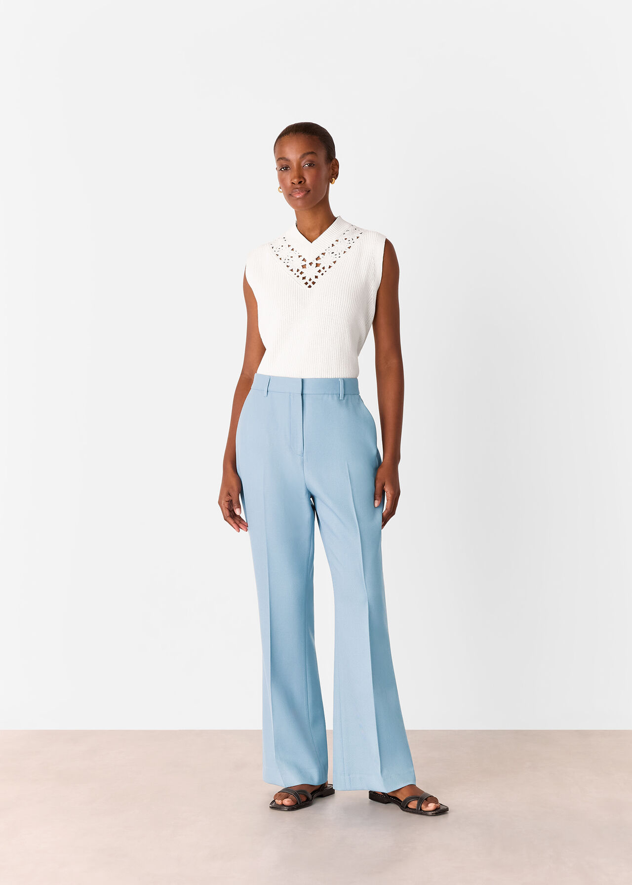 Wool Blend Tailored Trouser