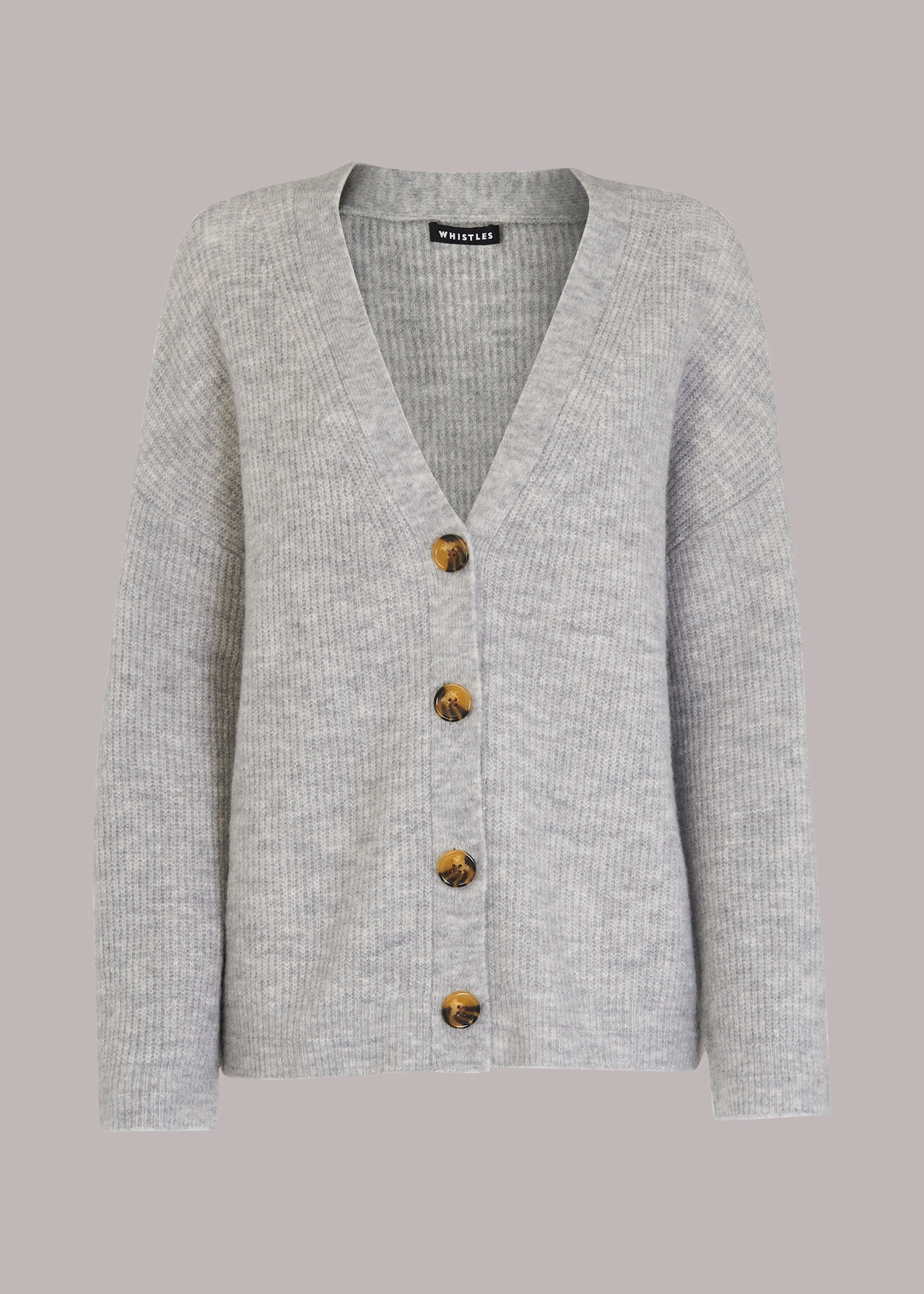 Easy Wool Mix Rib Cardigan