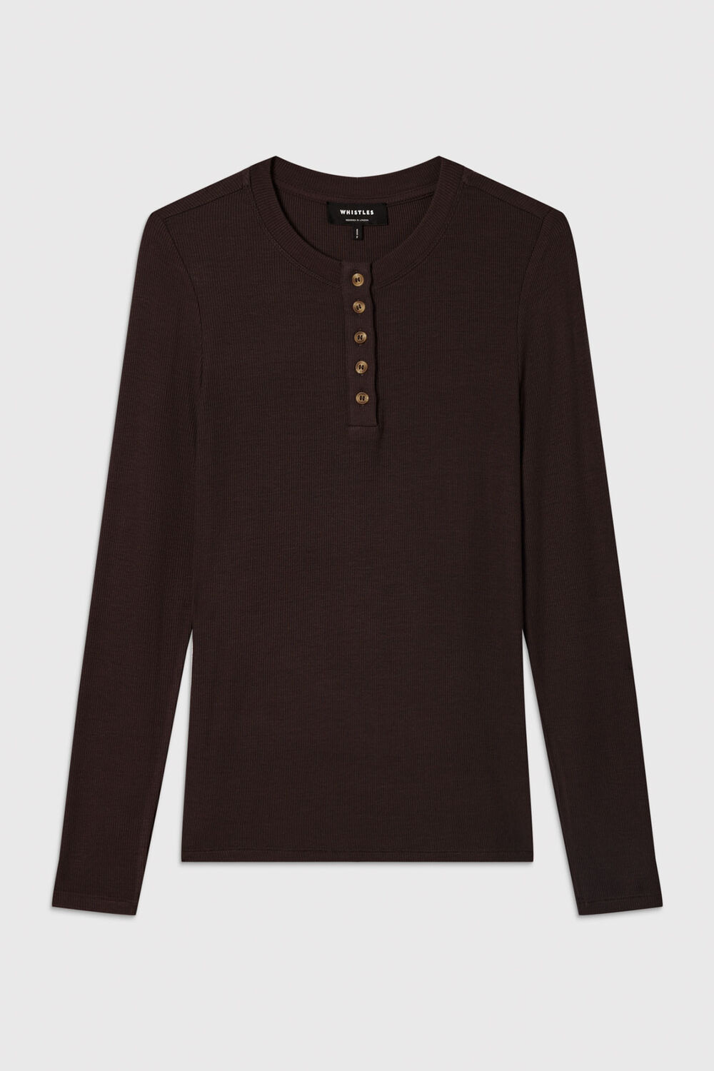 Brown Essential Rib Henley