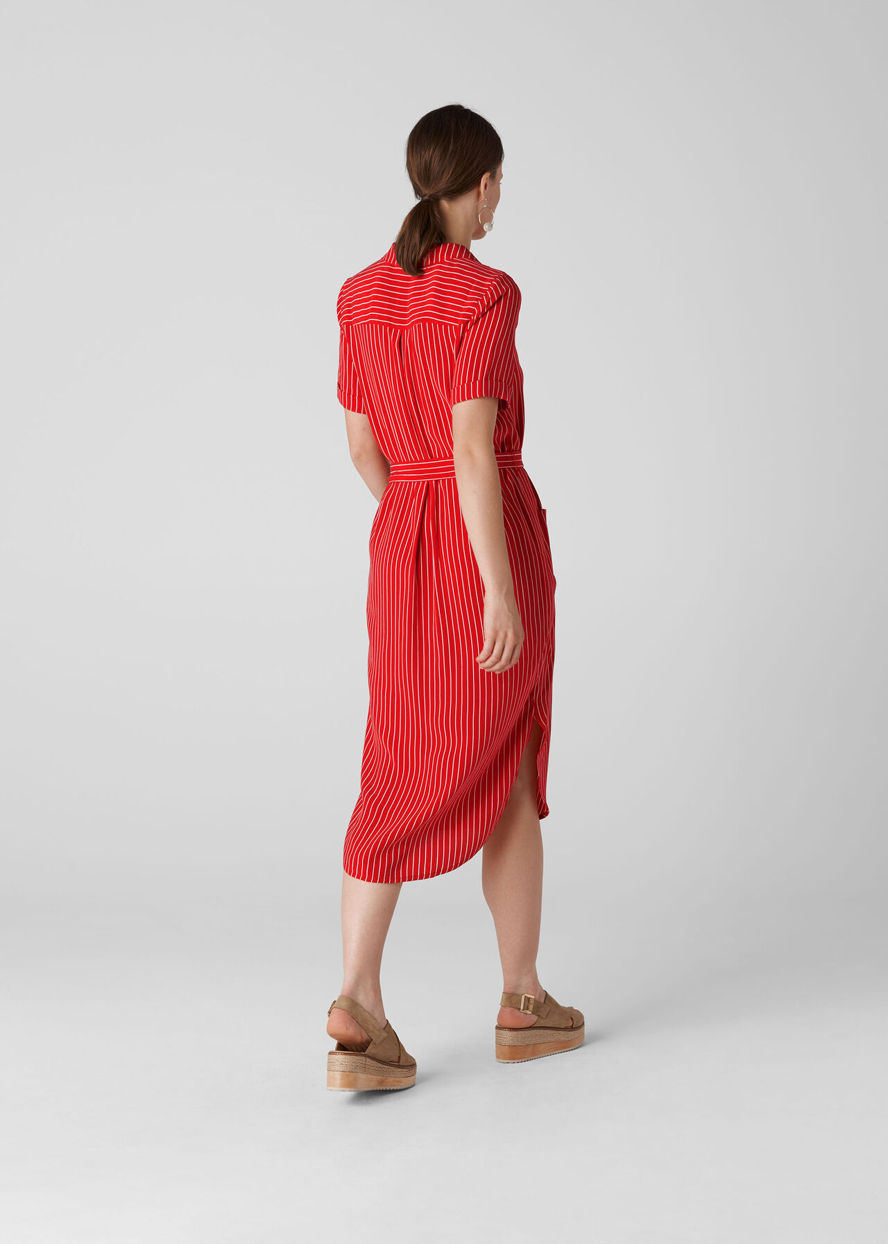 Montana Stripe Shirt Dress Red/Multi