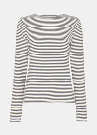 Stripe Detail High Neck Top