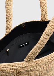 Straw Tote Bag With Charm