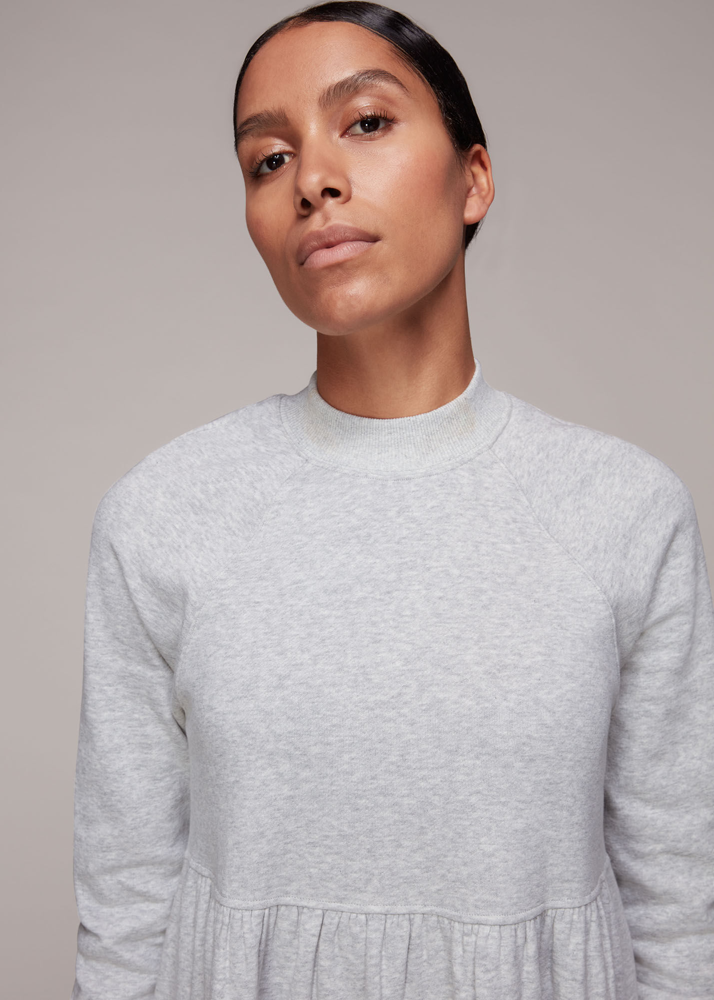 Grey Oversized Sweatshirt Dress WHISTLES Whistles US