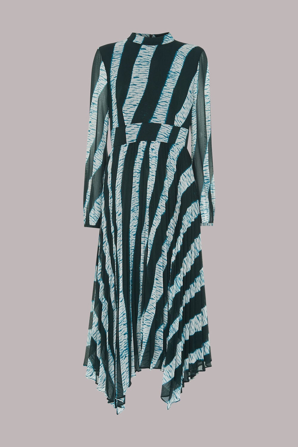 Shibori Print Pleated Dress