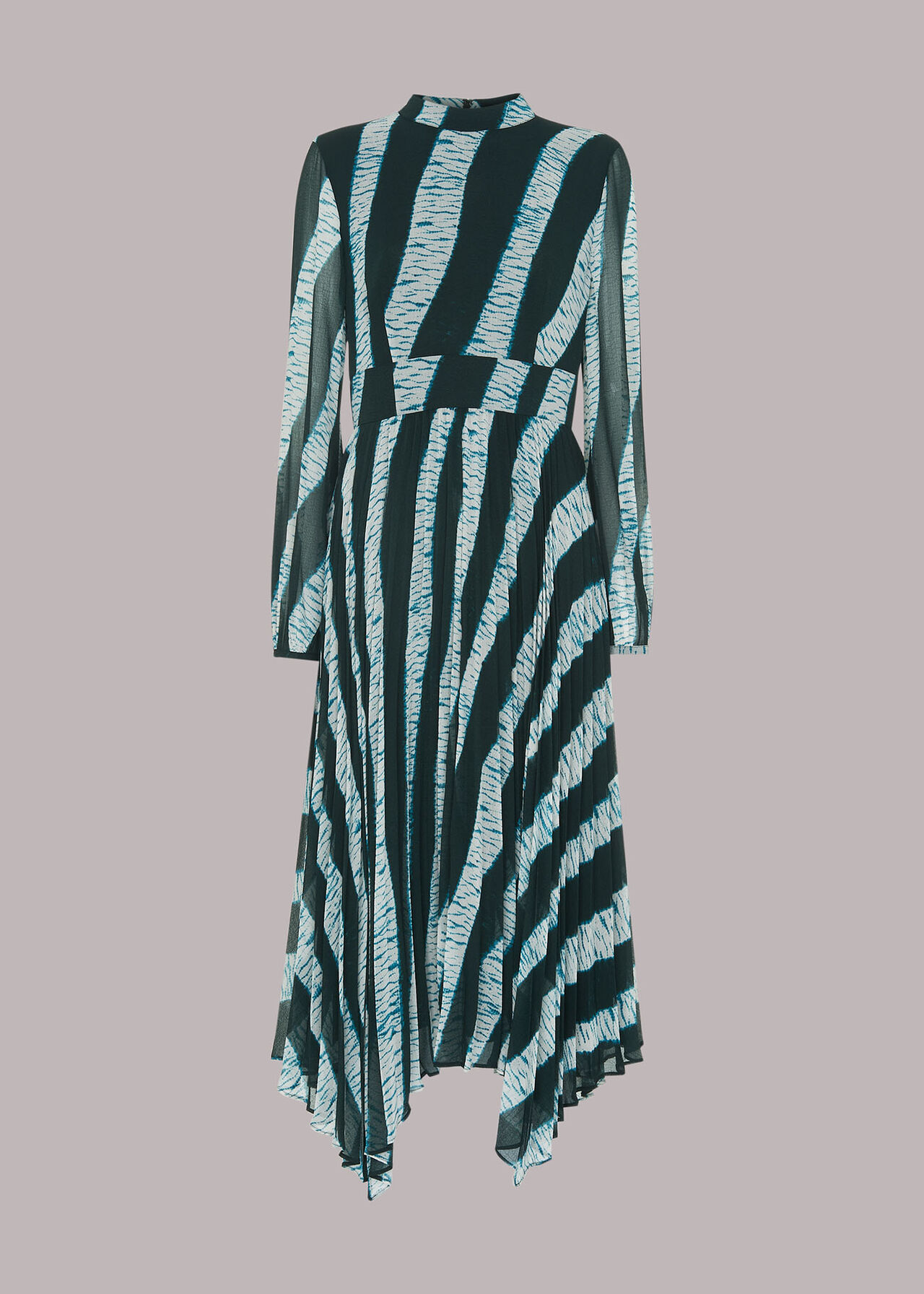 Shibori Print Pleated Dress