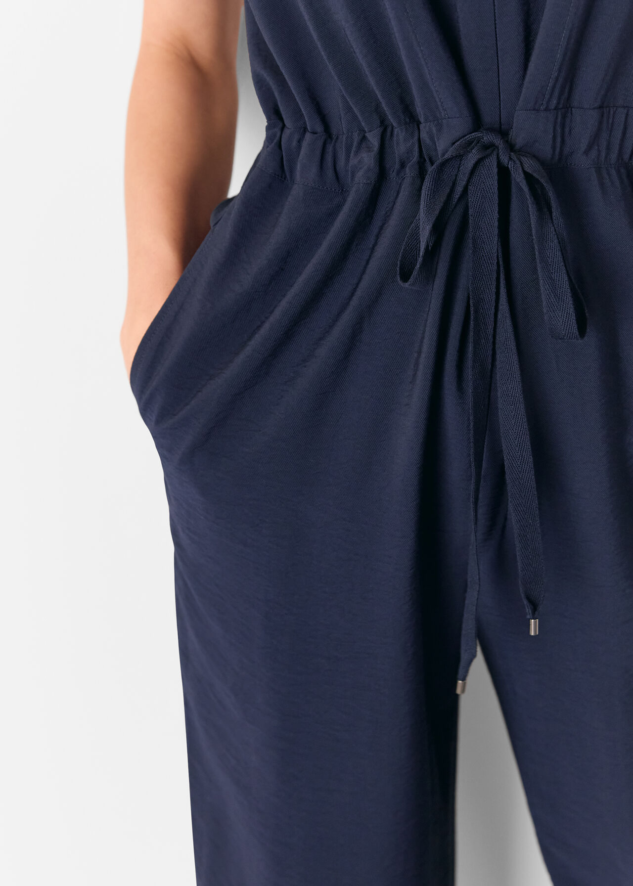 Sleeveless Drawstring Jumpsuit