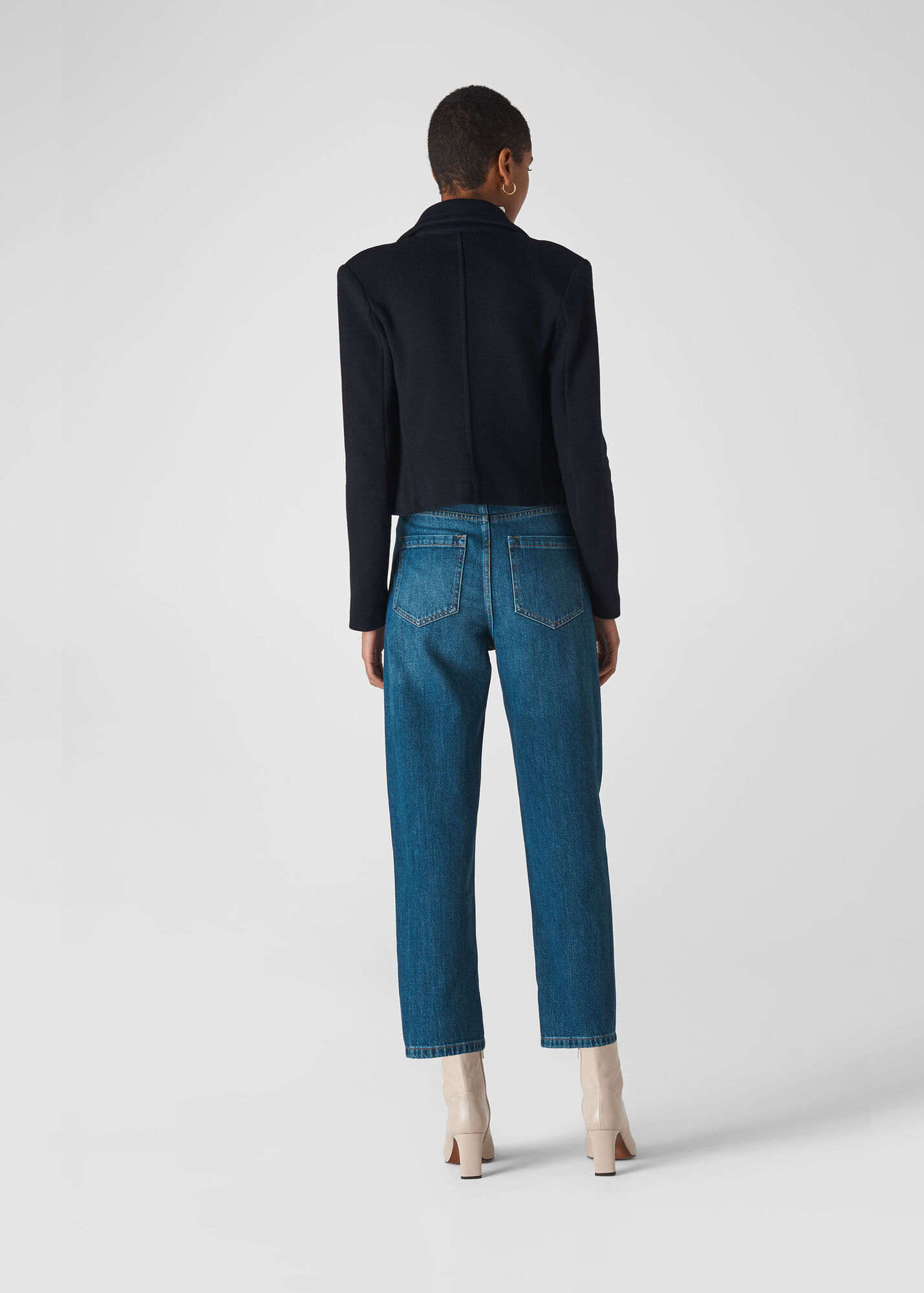 Navy Zip Front Jersey Jacket WHISTLES