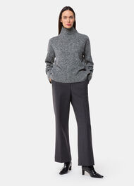 Wool Fleck Funnel Neck Knit