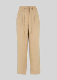 Belted Wide Leg Crop Trouser Neutral