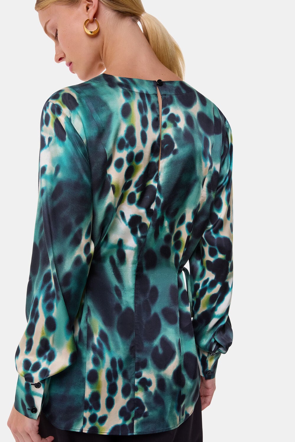 Misty Leopard V Neck Blouse