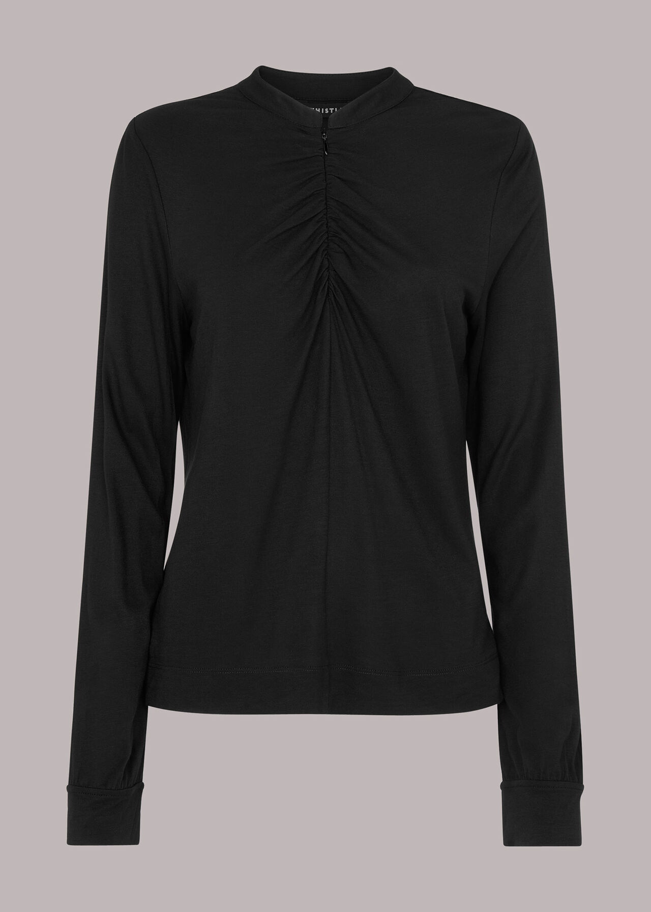Ruched Zip Neck Top