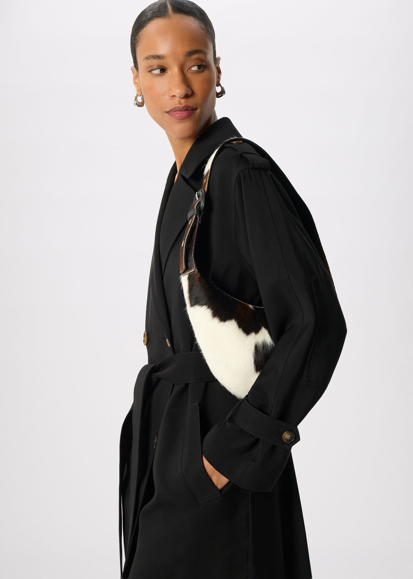 Black Riley Trench Coat | WHISTLES | Whistles US |
