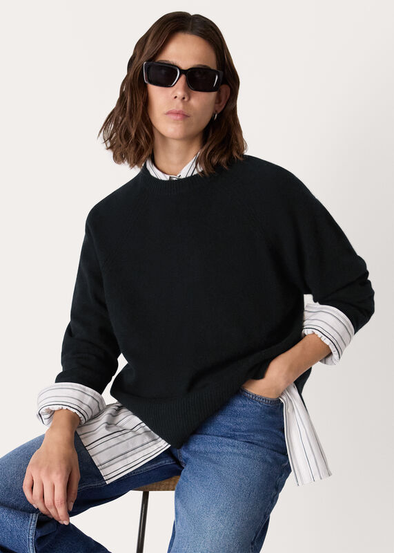 Black Ultimate Cashmere Crew Neck