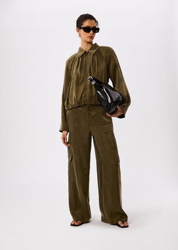 Khaki Fluid Cargo Trouser