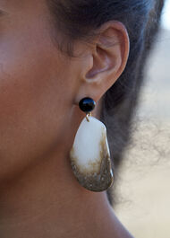 Stone Effect Drop Earring Brown/Multi