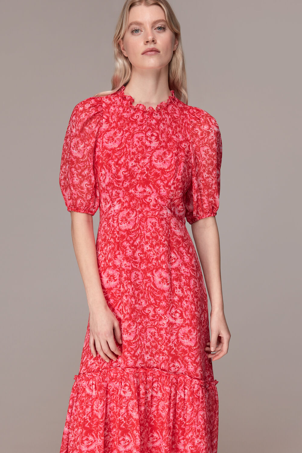 Clouded Floral Midi Dress