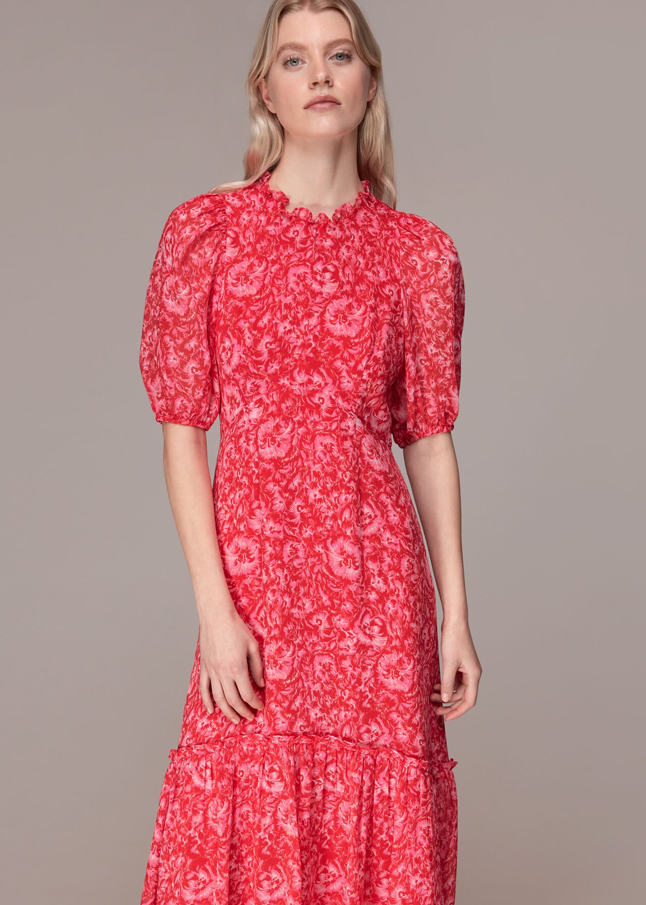 Clouded Floral Midi Dress