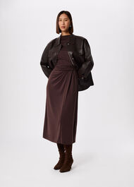 Petite Ruched Detail Midi Dress