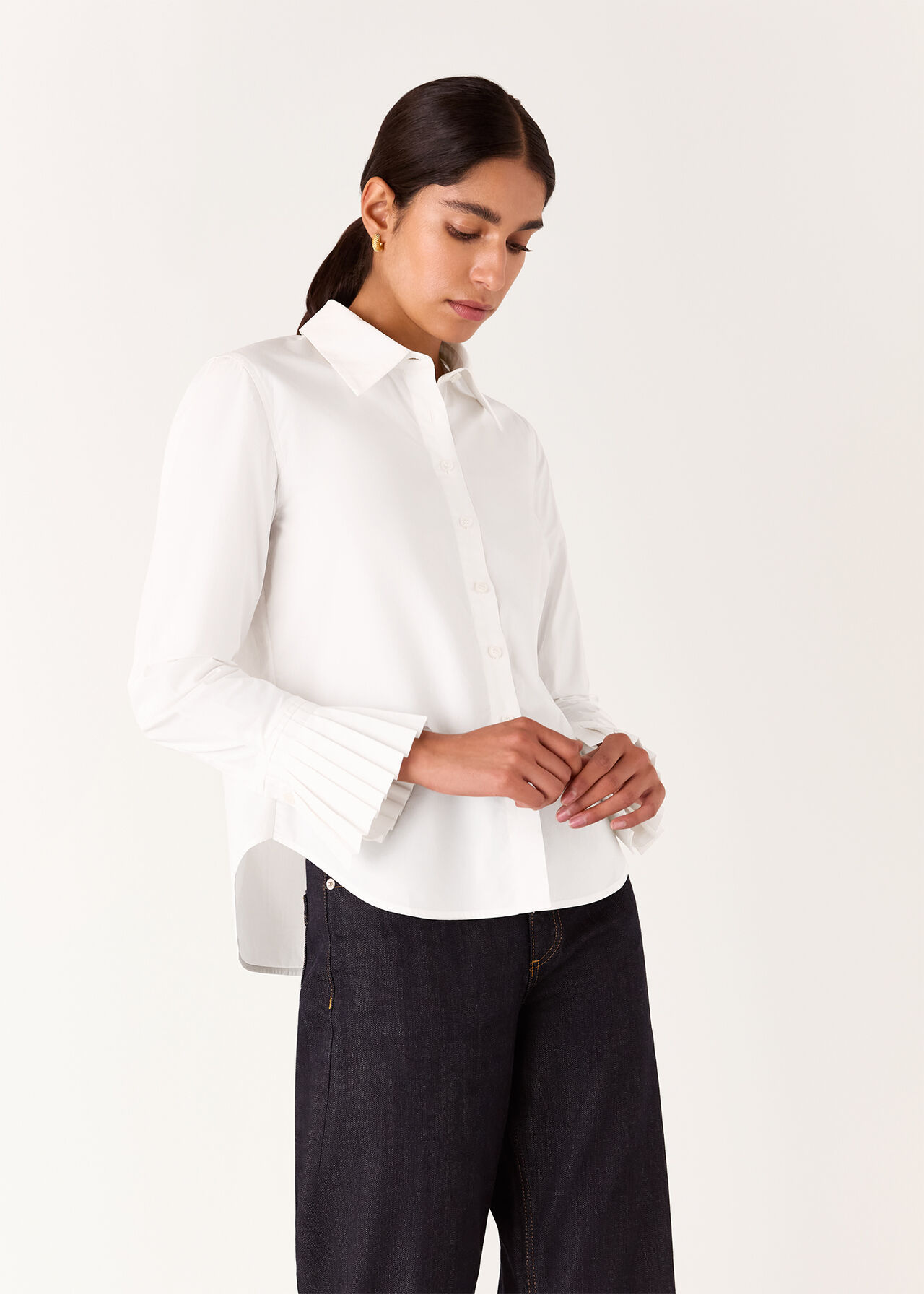 Marcy Pleated Cuff Shirt