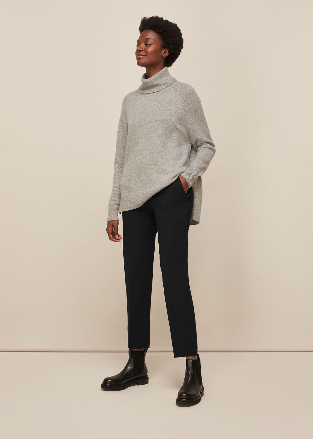 Anna Elasticated Waist Trouser Black