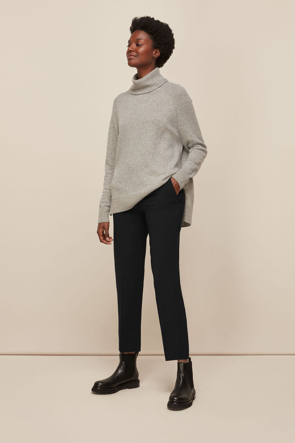Anna Elasticated Waist Trouser Black