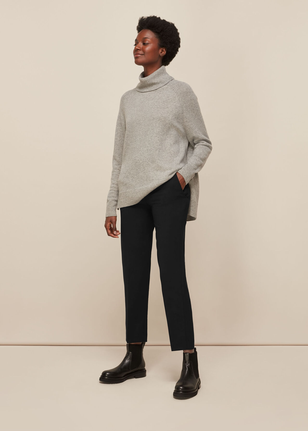 Anna Elasticated Waist Trouser Black
