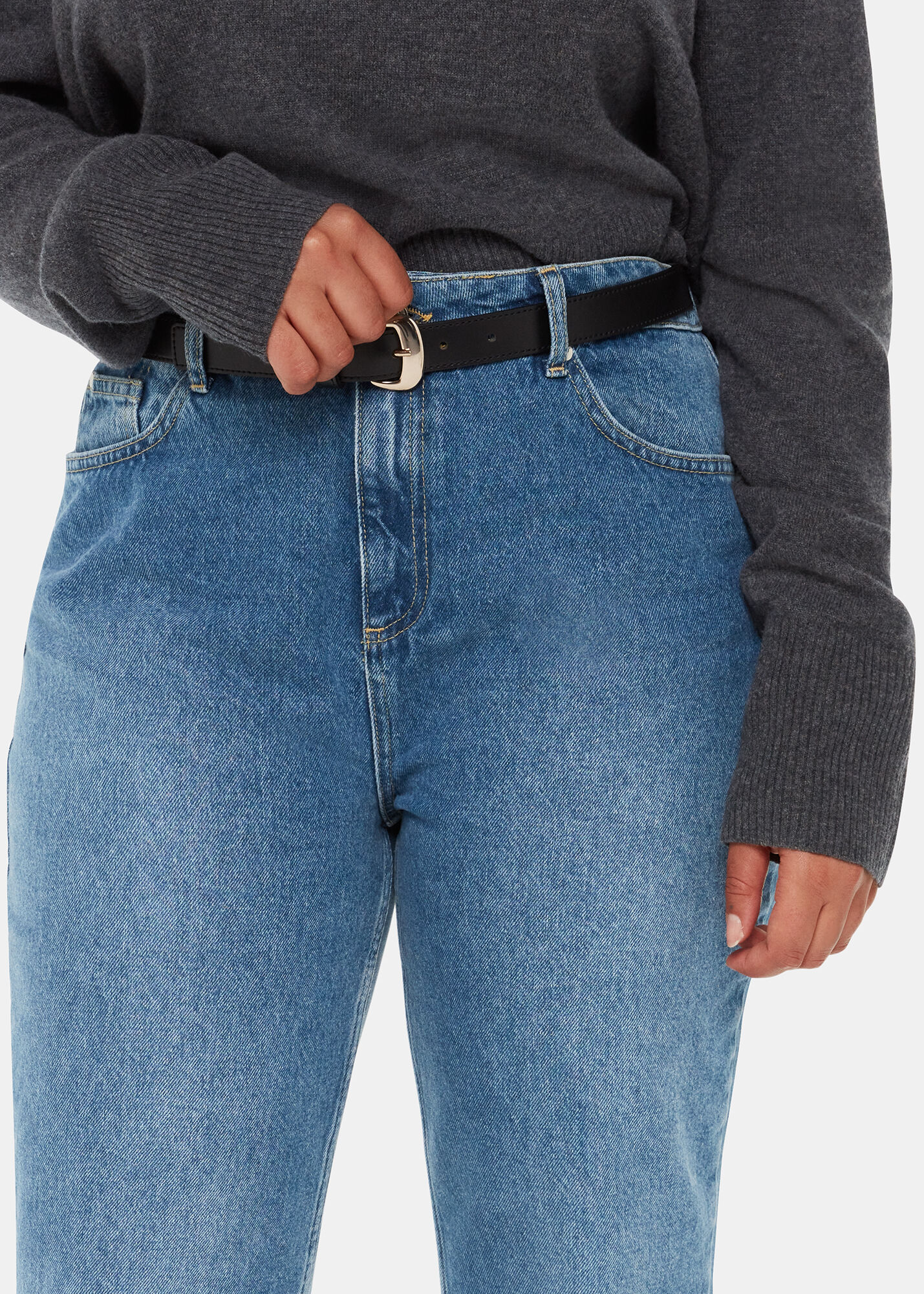 Denim Straight Leg Full Length Jean WHISTLES