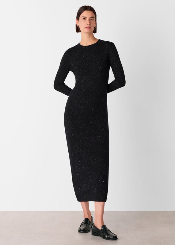 Black Annie Sparkle Knit Dress