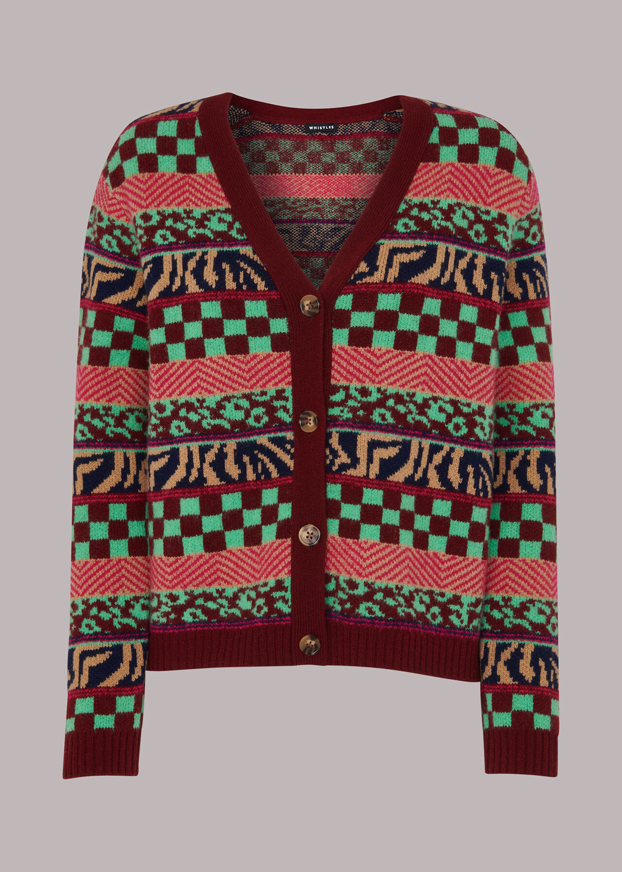 Mix Jacquard Cardigan