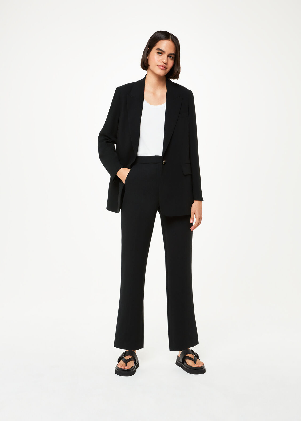 Crepe Boyfriend Blazer Black
