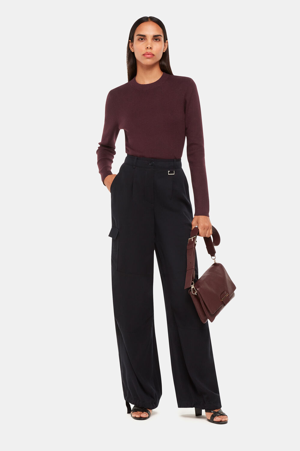 Keyhole Back Crew Neck Knit