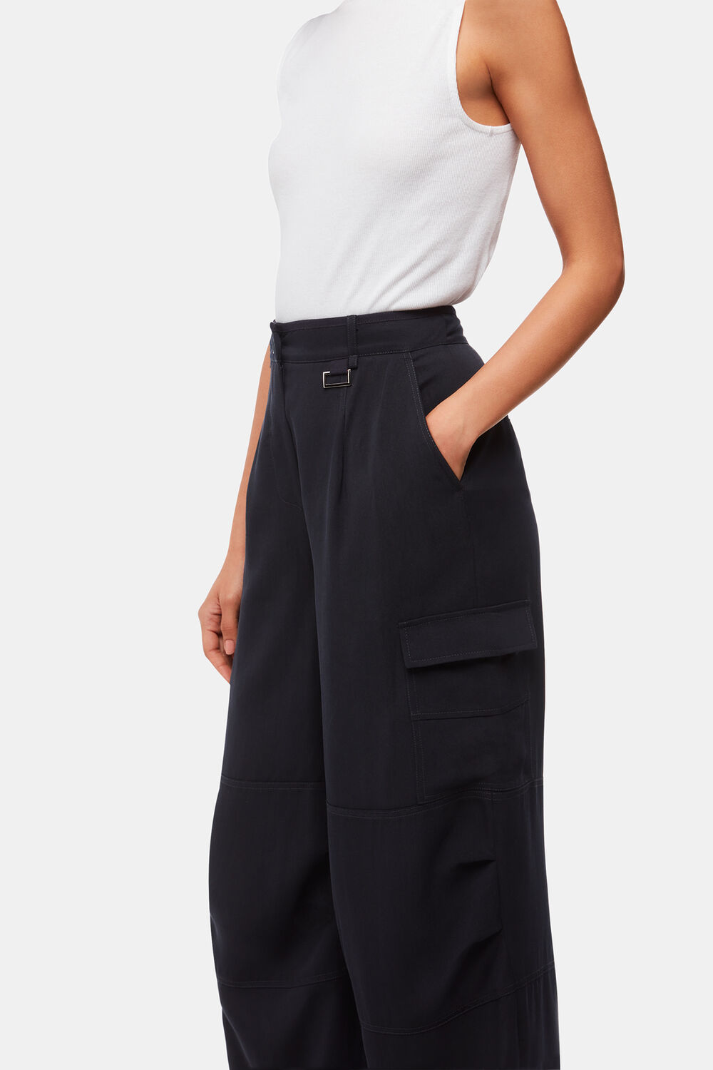 Navy Grace Luxe Cargo Pant