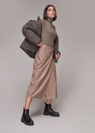 Tie Side Leather Skirt