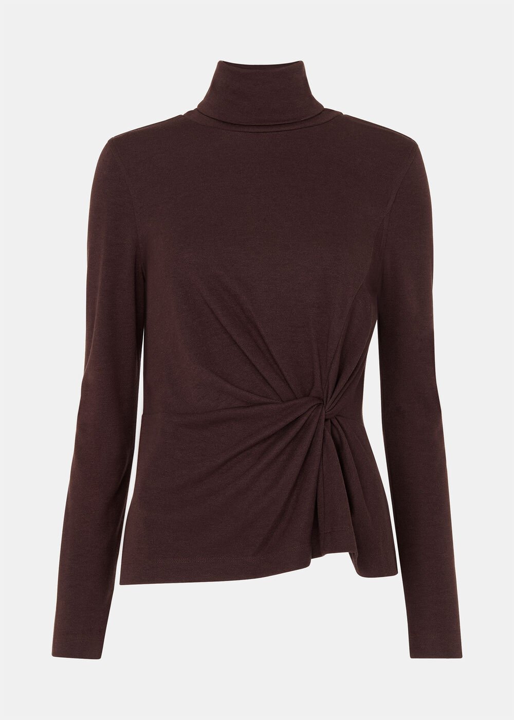 Roll Neck Twist Front Top