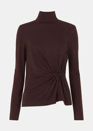 Roll Neck Twist Front Top