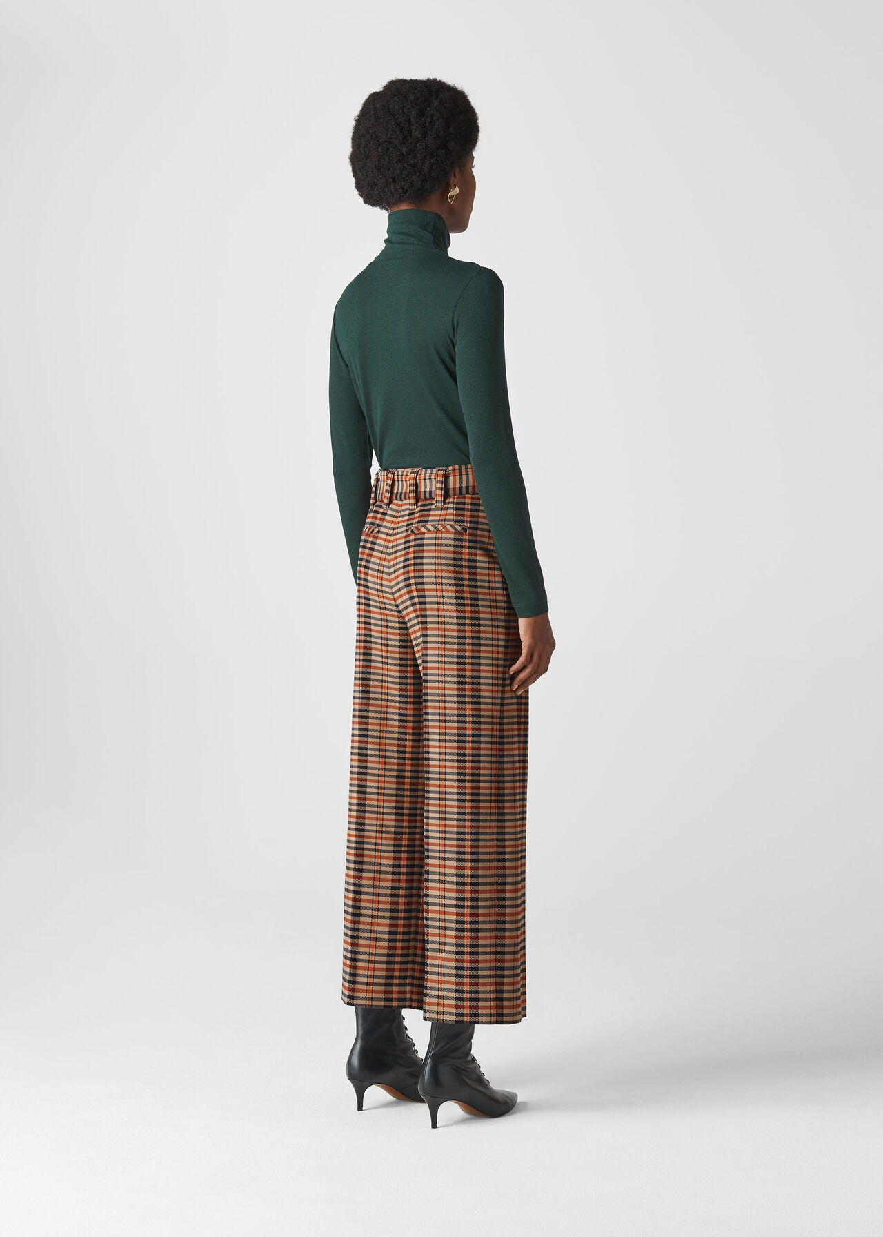 Check Wide Leg Trouser Multicolour