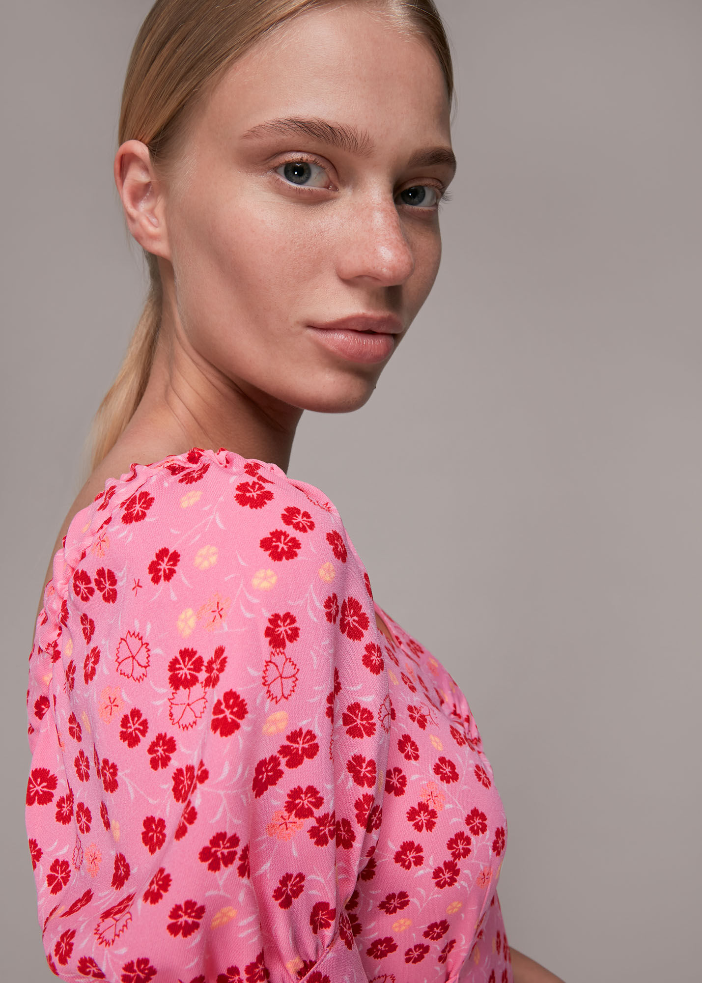 Floral tie waist on sale dress