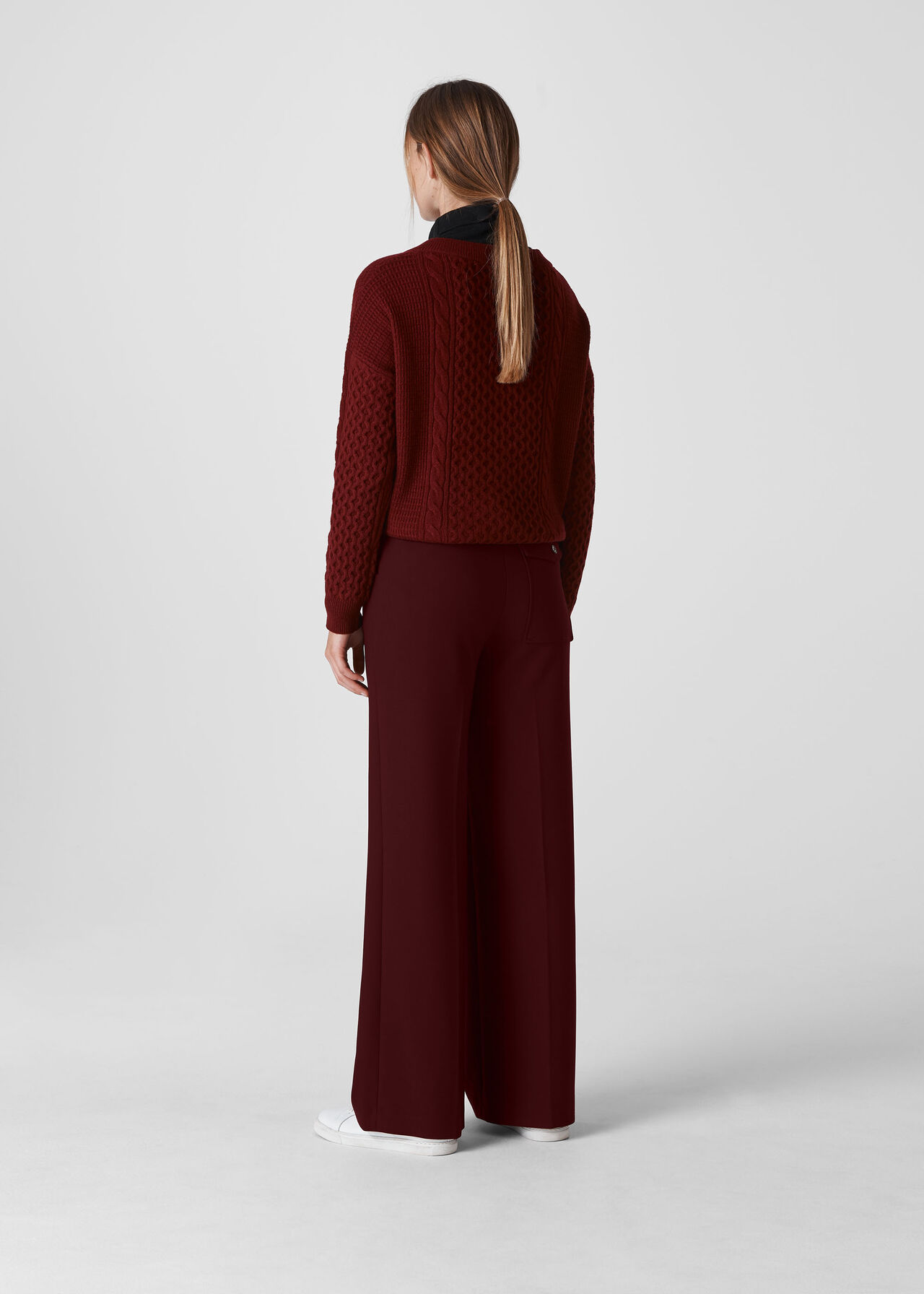 Wide Leg Trouser Burgundy