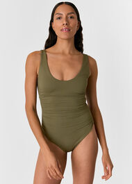 Textured Side Ruched Swimsuit