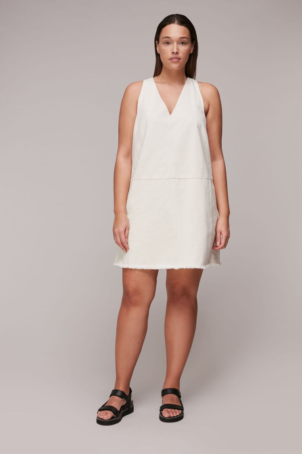 V Neck Denim Dress
