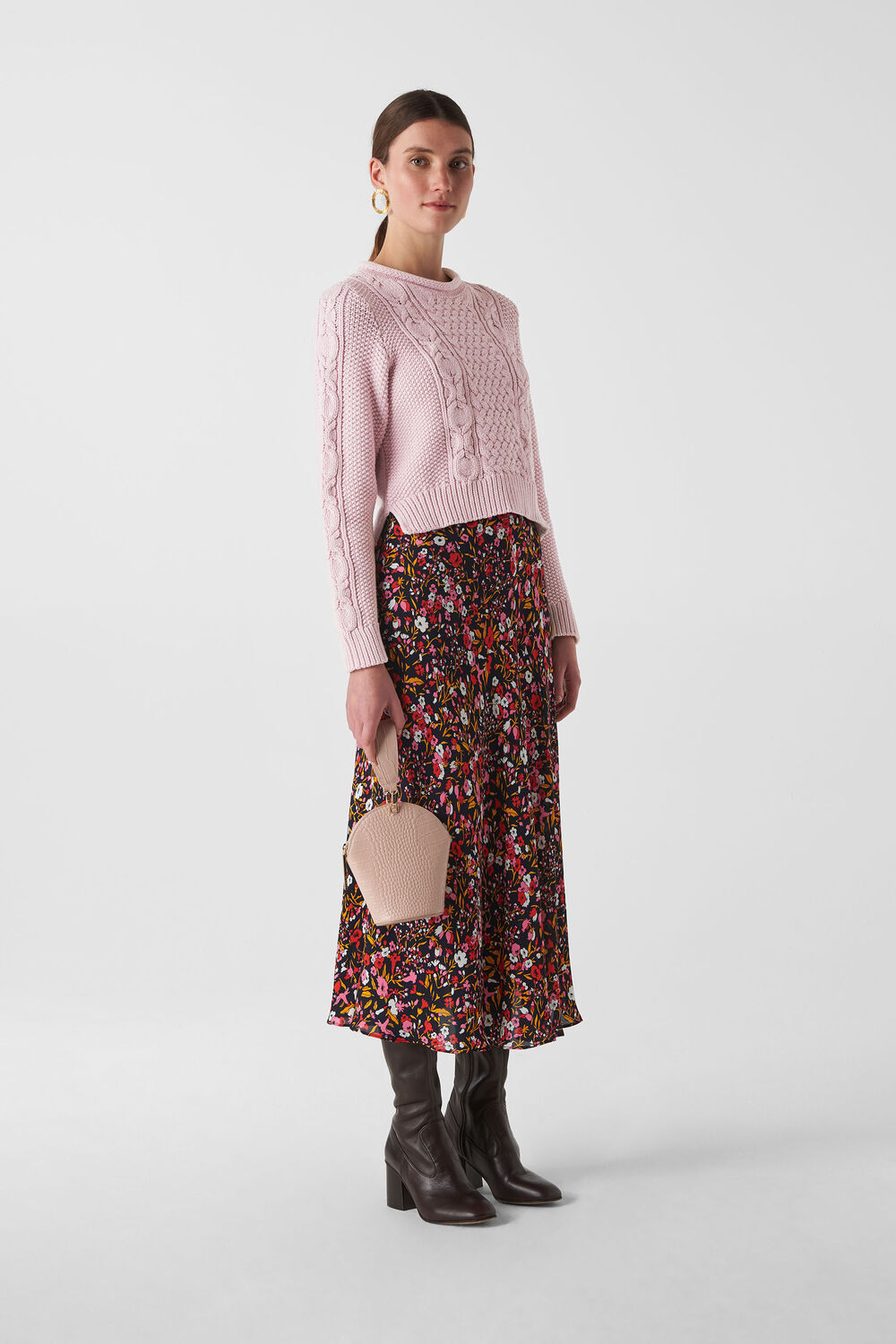 Cotton Chunky Cable Knit Lilac