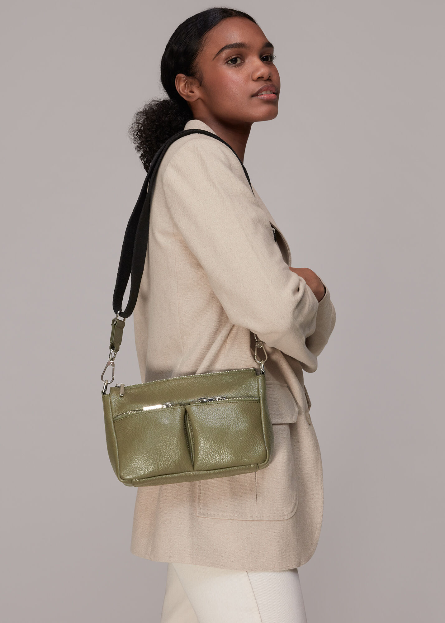 Khaki Cash Crossbody Bag WHISTLES