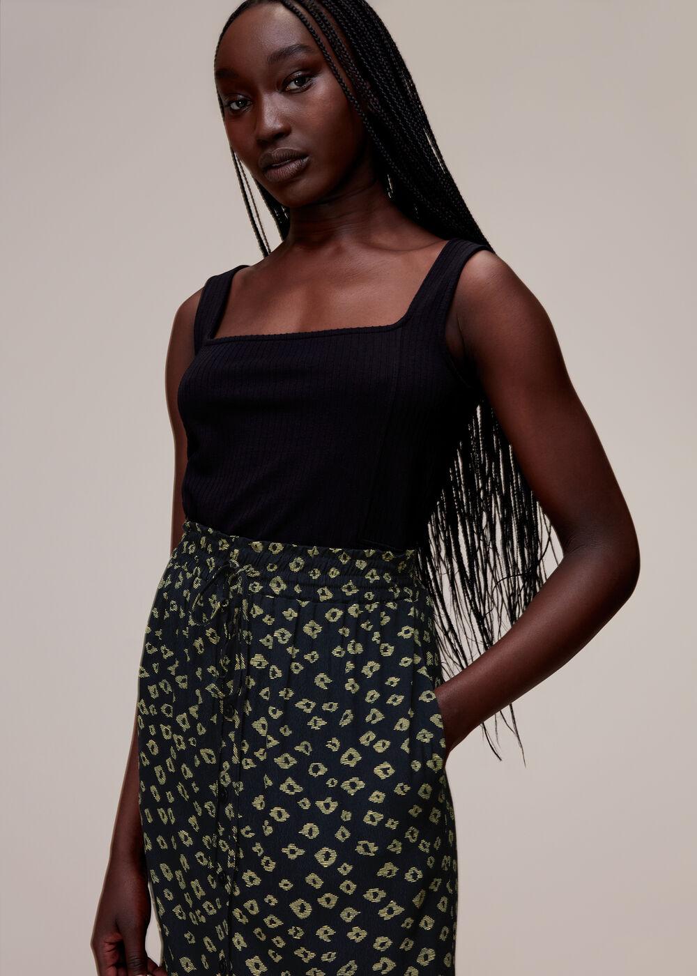 Abstract Gem Print Skirt