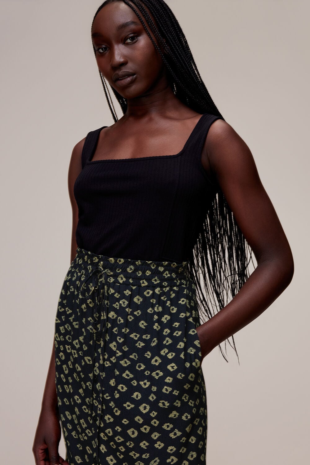 Abstract Gem Print Skirt