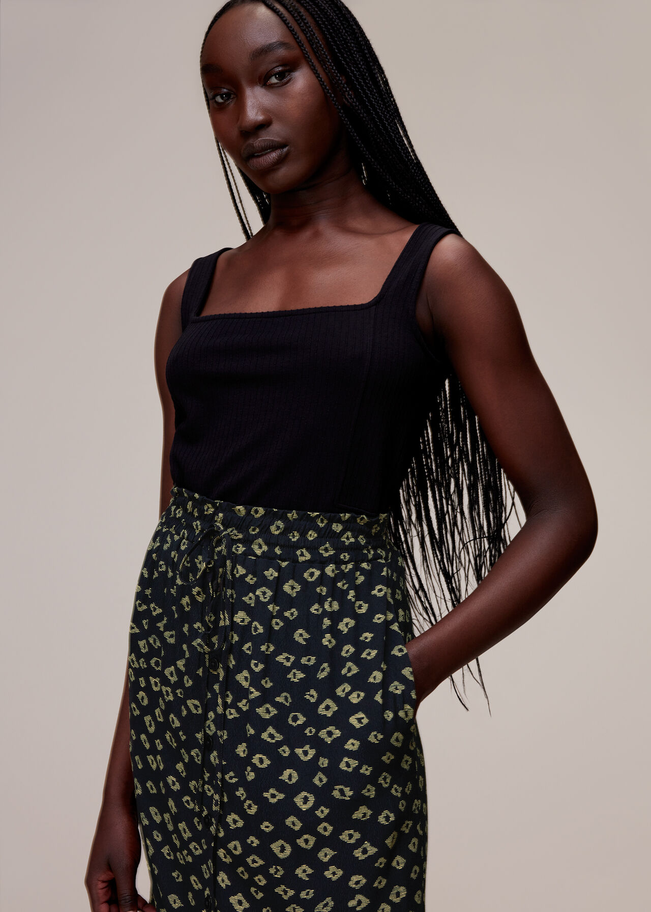 Abstract Gem Print Skirt