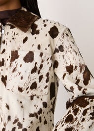 Cow Print Zip Jacket