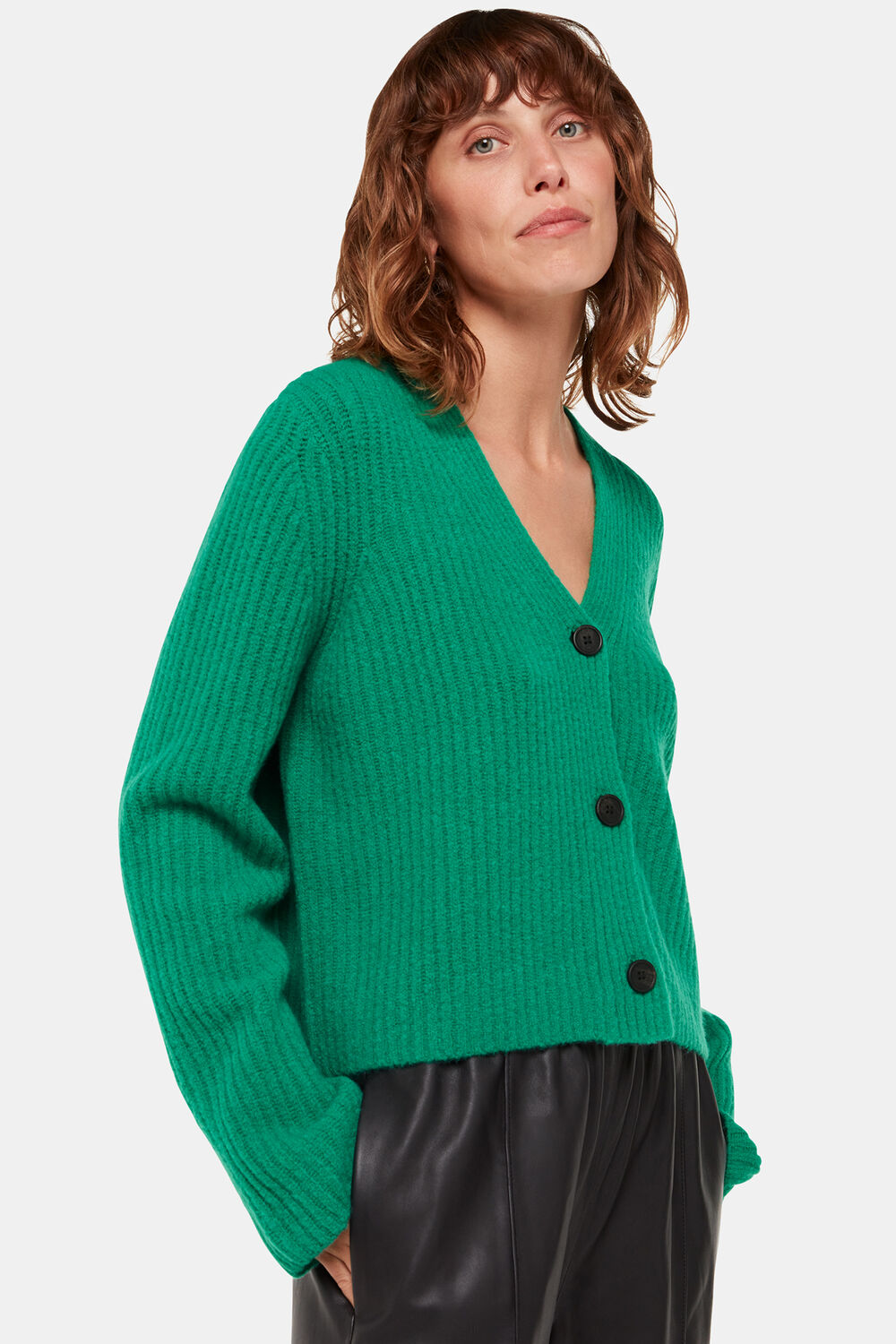 Wool Mix Rib Cardigan